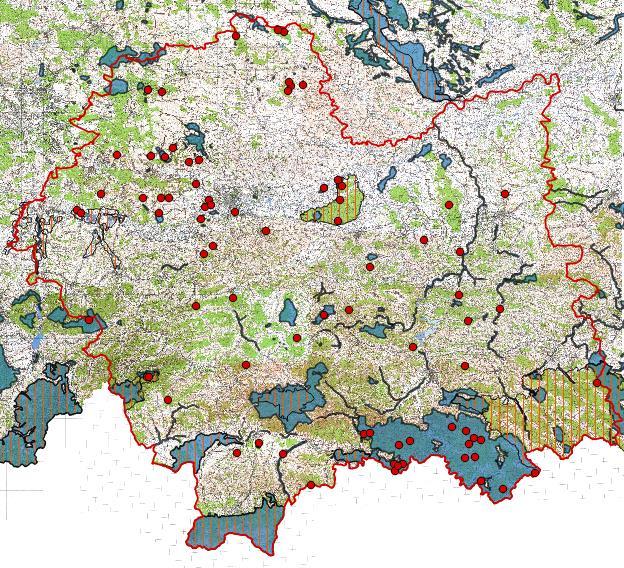 Rozmieszczenie rezerwatów na terenie