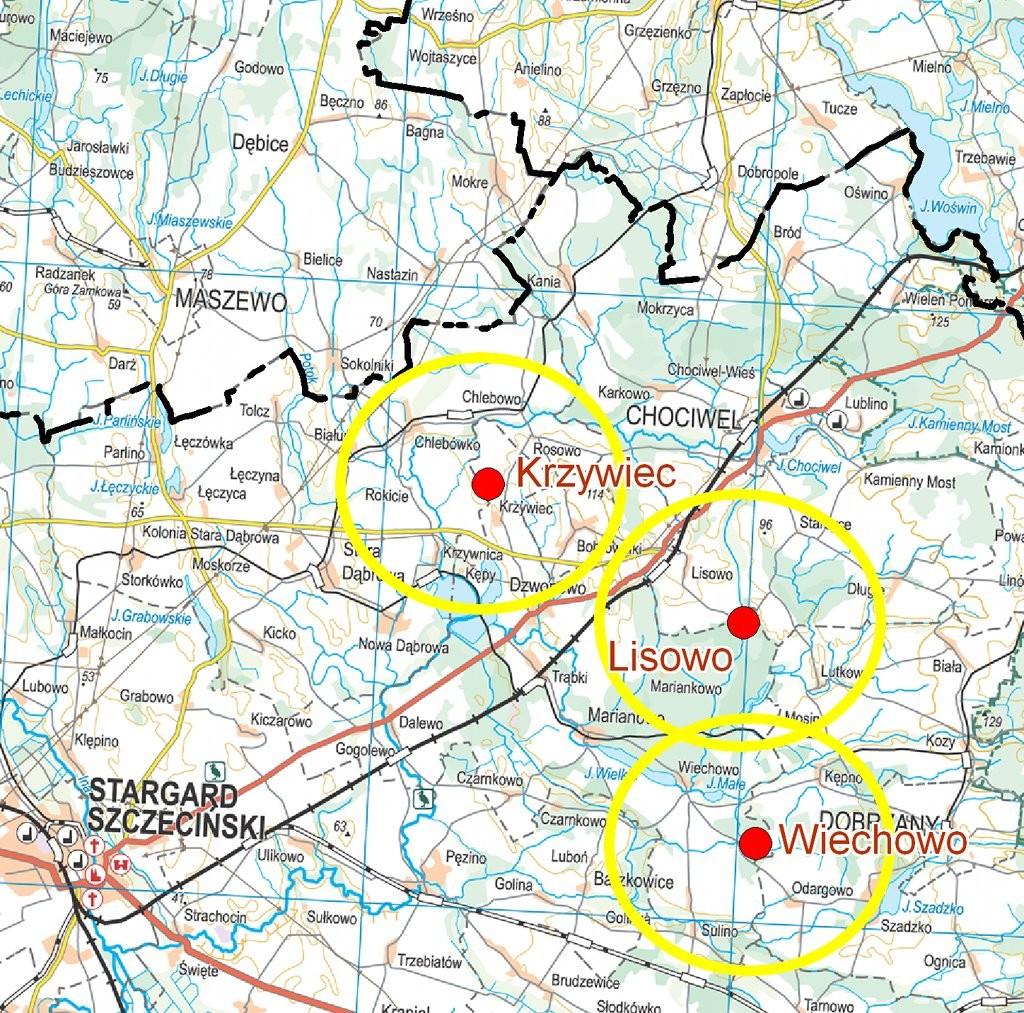 Obszar II STARGARD: II.1 lokalizacja Krzywiec 1403 ha II.