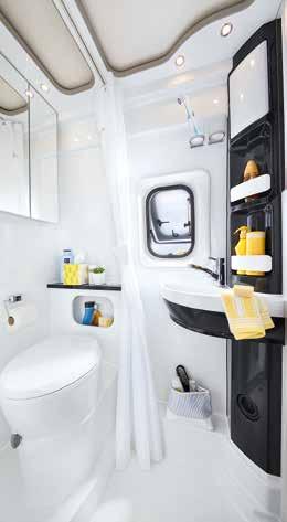 ŁAZIENKA Łazienka boczna z praktyczną kolumną prysznicową Kompaktowa łazienka boczna ze