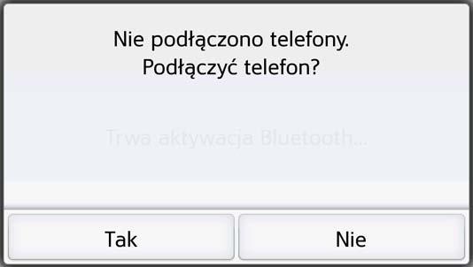 OBSŁUGA TELEFONU >>> Teraz urządzenie Urządzenie nawigacyjne próbuje ponownie połączyć się z ostatnio podłączonym telefonem komórkowym.