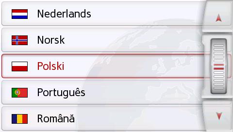 1 2 > Wybierz jeden z 8 dostępnych kolorów albo > Wybierz suwakiem 2 na dole wyświetlacza żądany kolor. Kolor przycisku 1 odpowiada fabrycznie nastawionemu kolorowi czerwonemu.