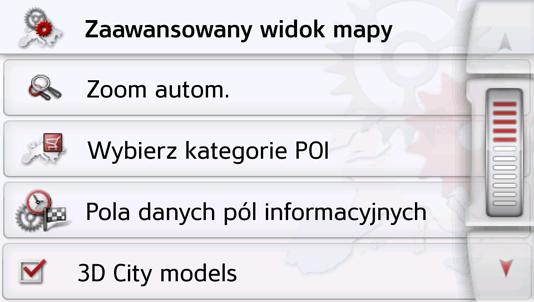 Pola danych pól informacyjnych W tym menu ustala się dane, które będą wyświetlane w oknie informacyjnym,