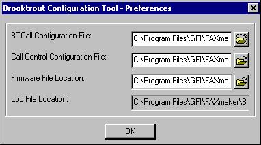 Zrzut ekranu 5: Okno dialogowe preferencji programu Configuration Tool 11. Kliknij przycisk Next i potwierdź ścieżki do plików.
