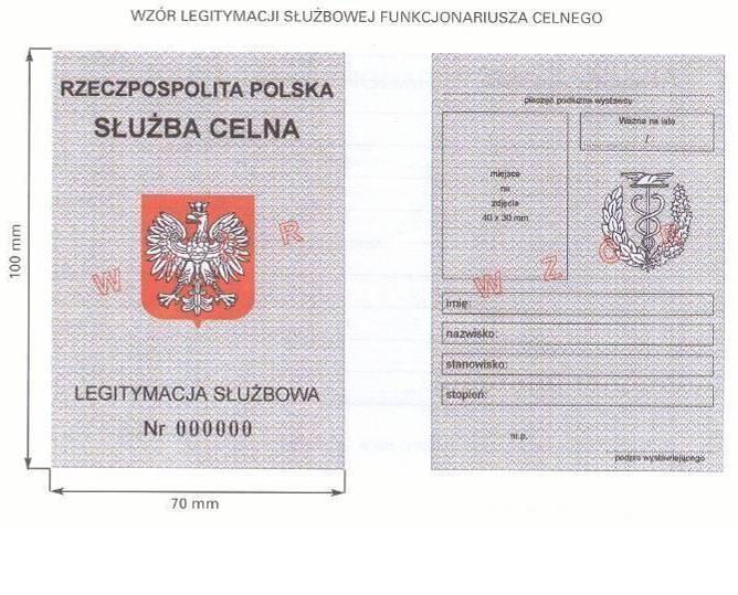 Wzór nr 4 do 18 Objaśnienia: Awers: Rewers: - legitymacja pokryta giloszem koloru szarozielonego, - gilosz jak na awersie - wizerunek orła białego na czerwonym tle, ustalony -