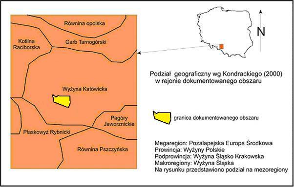 3.3. Geomorfologia terenu Obszar górniczy i teren górniczy Śmiłowice, według podziału fizycznogeograficznego Polski J.