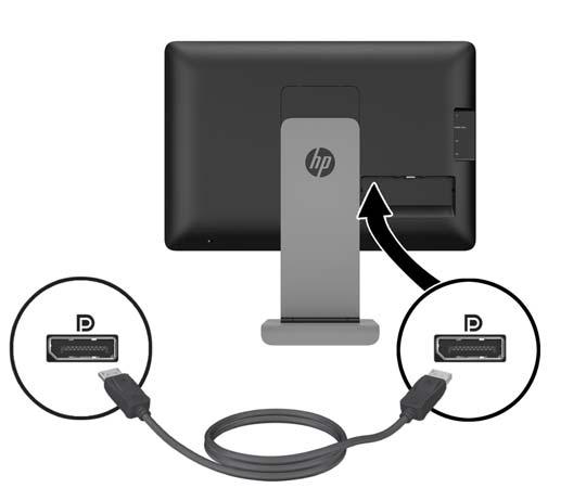 2. W zależności od konfiguracji sprzętowej podłącz kabel wideo DisplayPort, HDMI lub VGA między urządzeniem źródłowym a monitorem. UWAGA: Tryb wideo jest określany przez używany kabel wideo.