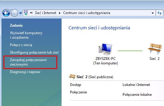 sieci i zadania W oknie Właściwości: Połączenie