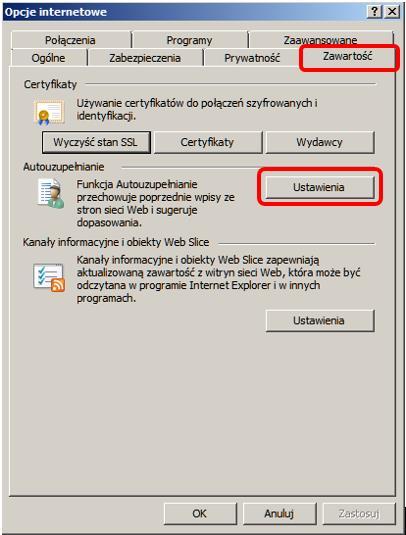 W zakładce [Zaawansowane] zaznaczyć parametry: [Nie zapisuj zaszyfrowanych stron na dysk], [Sprawdź, czy certyfikat serwera nie