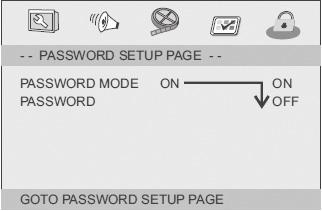 MENU USTAWIEŃ HASŁA Password mode: Włączanie i wyłączanie trybu haseł. Jeśli funkcja jest wyłączona, zmiana poziomu ochrony rodzicielskiej nie będzie wymagała hasła.