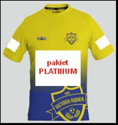 Pakiet PLATINUM Logo firmy na koszulkach meczowych drużyny seniorów rozmiar 30x25cm 2xbaner reklamowy umieszczony na piłko chwytach za