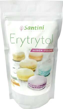 ERYTRYTOL SŁODZIK STOŁOWY 500 G 0kJ/0kcal w tym cukry: 0,0 g w tym poliole: 99,8 g Sól: 0,0 g Składniki: : Erytrytol 100% (substancja słodząca).