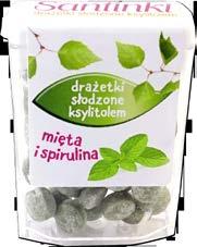 ksylitol 98%, kwas: kwas jabłkowy 1,2%, sproszkowana suszona zielona herbata matcha 0,2%, naturalny aromat jabłkowy.