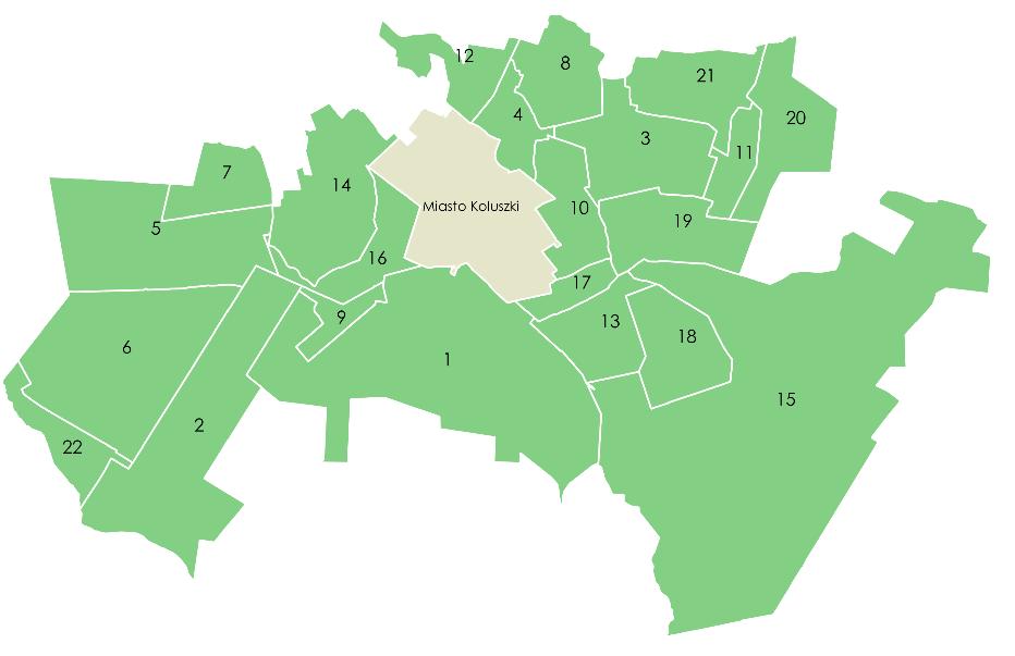 Delimitacji obszarów zdegradowanych dokonano przy uwzględnieniu podziału terytorialnego gminy Koluszki.