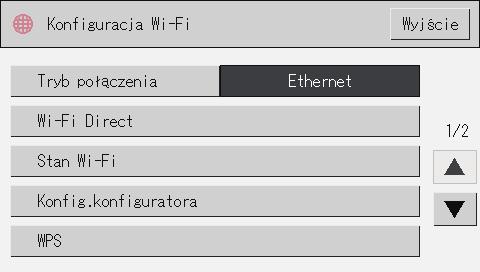 Jeśli zostaniesz poproszony o wpisanie hasła, wpisz hasło z klawiatury numerycznej, a następnie naciśnij przycisk Hasło dostępu do menu [Konfiguracja Wi-Fi] może być