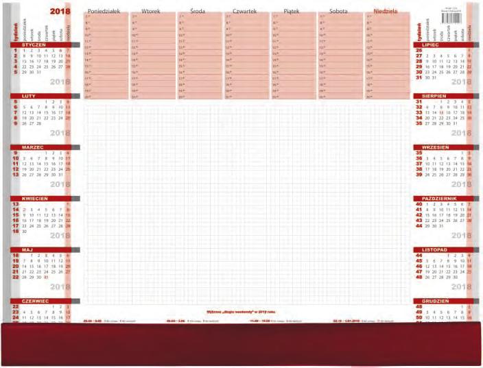 BIUWARY BIUWAR Z LISTWĄ Praktyczny podkład na biurko z tygodniowym planem zajęć i dużym obszarem do notowania, zaprojektowany specjalnie do biura.