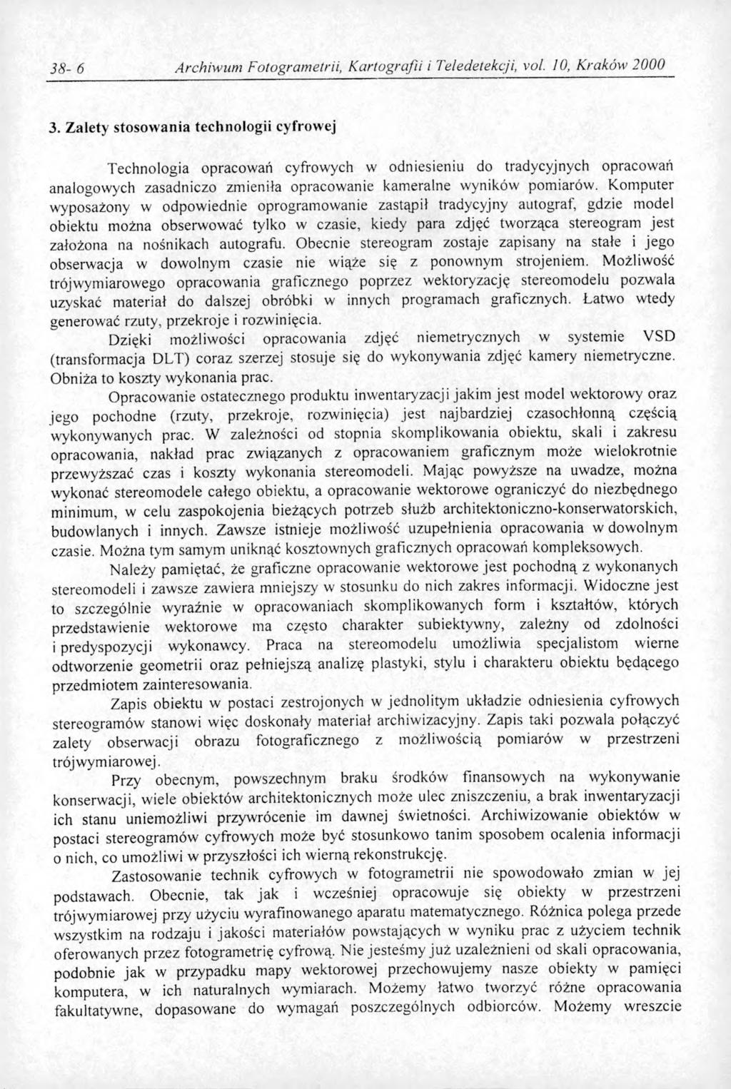 38-6 Archiwum Fotogrametrii, Kartografii i Teledetekcji, vol. 10, Kraków 2000 3.