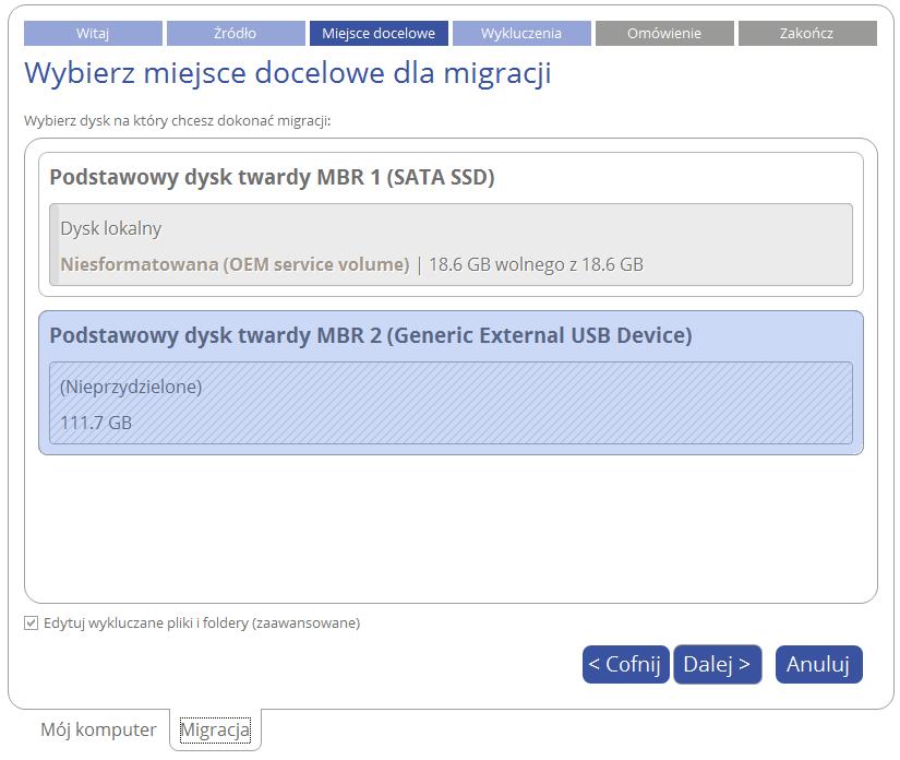 18 7. Docelowy dysk zostanie sprawdzony.