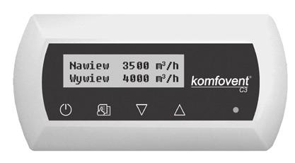 strumieniami Pełny tryb sterowania gdy regulowane są strumienie powietrza dostarczanego i usuwanego według oddzielnych czujników, zamontowanych w kanałach powietrznych.