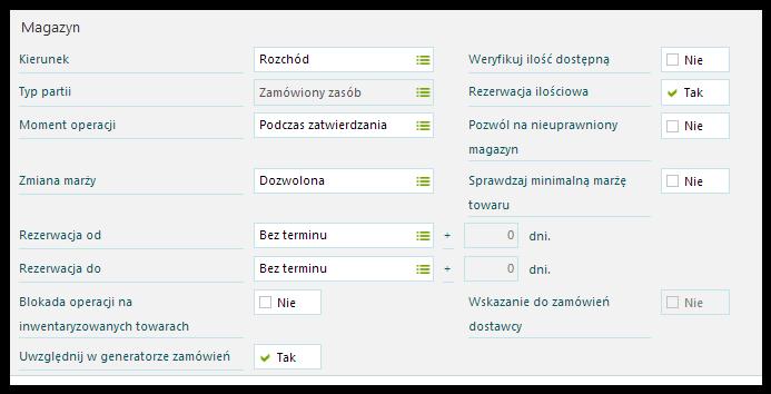 Kolejne priorytety można dodawać, można także zmienić priorytet domyślny. Zamówienia algorytmiczne można również włączyć samodzielnie, ustawiając odpowiednie parametry w definicji dokumentu.