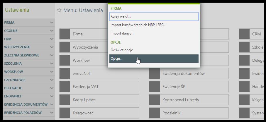 Konfiguracja (Opcje) Podstawowe zmiany w konfiguracji Dodanie operatora i przypisanie mu uprawnień Uzupełnienie danych w ewidencji Firmowy rachunek bankowy Definiowanie jednostek Dodawanie magazynów