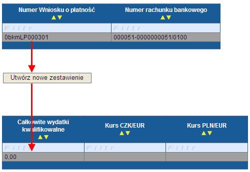 Zestawienie wydatków Najpierw naleŝy stworzyć nowe