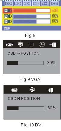 Przeźroczystość OSD Źródło sygnału Sygnał cyfrowy Język Wyjście Ustawianie przeźroczystości OSD Zmiana trybu sygnału pomiędzy VGA oraz DVI Przywracanie ustawień fabrycznych Wybór języka Wyjście z