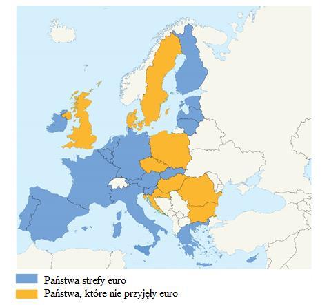 Państwa, które przyjęły je jako swoją walutę, wspólnie tworzą tzw. strefę euro.