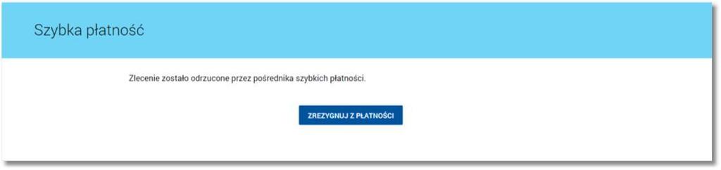 Wybranie przycisku [TAK] powoduje rezygnację z wykonania szybkiej płatności. Wybranie przycisku [NIE] powoduje powrót do ekranu szybkiej płatności, z poziomu którego wybrano ikonę.