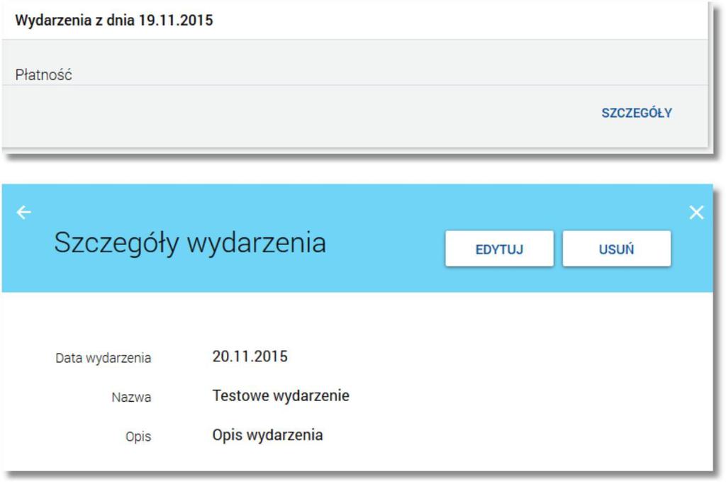 Dostępne są następujące filtry: Nazwa lub opis wydarzenia - umożliwia wyszukiwanie po fragmencie nazwy lub opisu wydarzenia. Wielkość liter nie ma znaczenia.