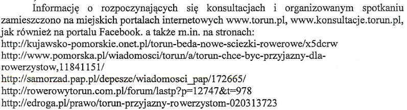 Tablica informująca o konsultacjach stała wewnątrz