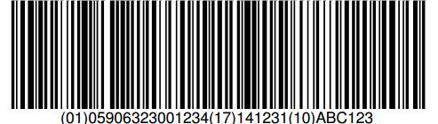 Przykład: IZ (01): numer GTIN n14 IZ (17): data