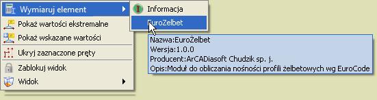 Program sprawdza nośność dla następujących typów przekrojów prętów: dwuteowniki walcowane, połówki dwuteowników walcowanych, teowniki walcowane, ceowniki walcowane, kątowniki równoramienne i