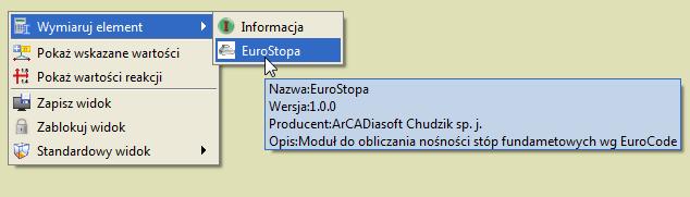 Analiza wyników Rys. 11.20 Wywołanie wymiarowania fundamentu wg PN-EN 1997-1 Eurokod 7 11.