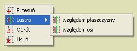 Instalowanie i uruchamianie programu linii podrysu. Rozpoznawany jest również punkt przecięcia linii podrysu z prętem.