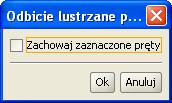 58 Menu kontekstowe prawego klawisza myszki funkcja Lustro Funkcja lustrzanego odbicia w R3D3 posiada dwa tryby: odbicie lustrzane względem wskazanej dowolnej osi i odbicie lustrzane względem