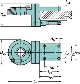 Oznaczenie Wymiary, mm, cale stożka HSK d b D 21 D 22 l 21 l 22 l 23 l 24 l 25 l x1 l x2 l y1 l y2 U 40 391.200-40 11 160 180 370 150 120 30 67 135 100 15 105 20.433 6.299 7.087 14.567 5.906 4.724 1.