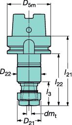 TOOLIN SYSTMS HSK solid holding tools Uchwyty jednolite HSK SYSTMY NARZĘDZIOW Uchwyt do gwintowników SynchroFlex * dla zsynchronizowanego gwintowania Tuleja R (zaciskowa) 392.41062 / 392.