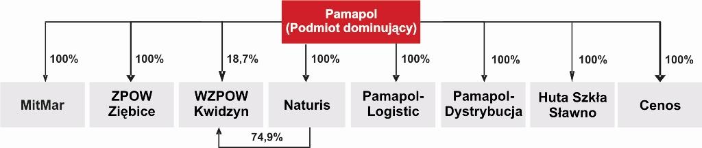 II. Powiązania kapitałowe Struktura Grupy Kapitałowej Pamapol S.A.