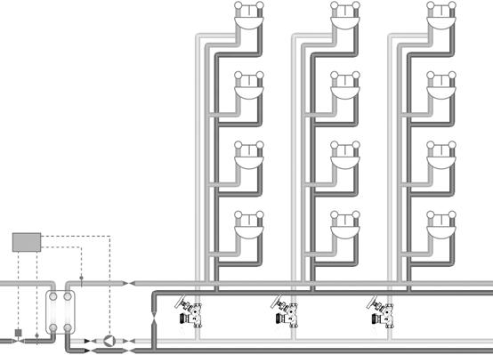 Przykład zastosowania zaworów Ballorex Thermo Ballorex Thermo jest termostatycznym zaworem cyrkulacyjnym stosowanym w instalacjach ciepłej wody użytkowej na przewodach cyrkulacyjnych.