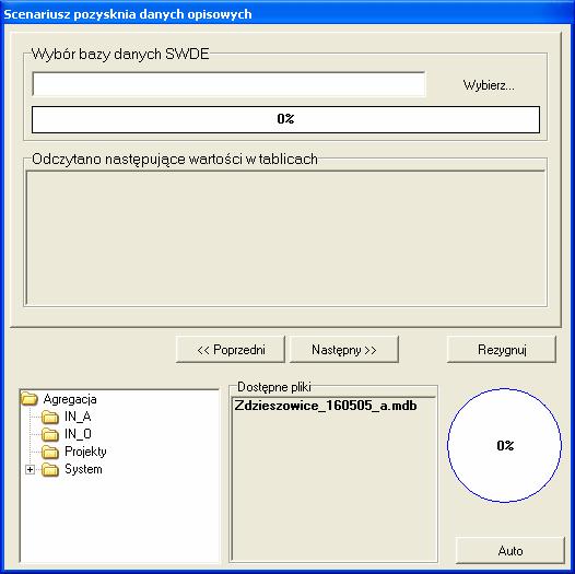 Scenariusz Pozyskania danych opisowych Wybór bazy z danymi opisowymi SWDE format