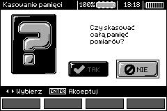 Przyciskami i wybrać TAK lub NIE.