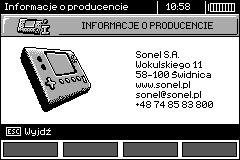 2.5 Informacje o producencie Uwagi: 3 Pomiary - W czasie trwania dłuższych pomiarów wyświetlany jest pasek postępu.