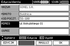 Przyciskiem F4 zatwierdza się dane i powraca do ekranu z kroku. Przyciskiem ustawić kursor na ikonie obiektu.