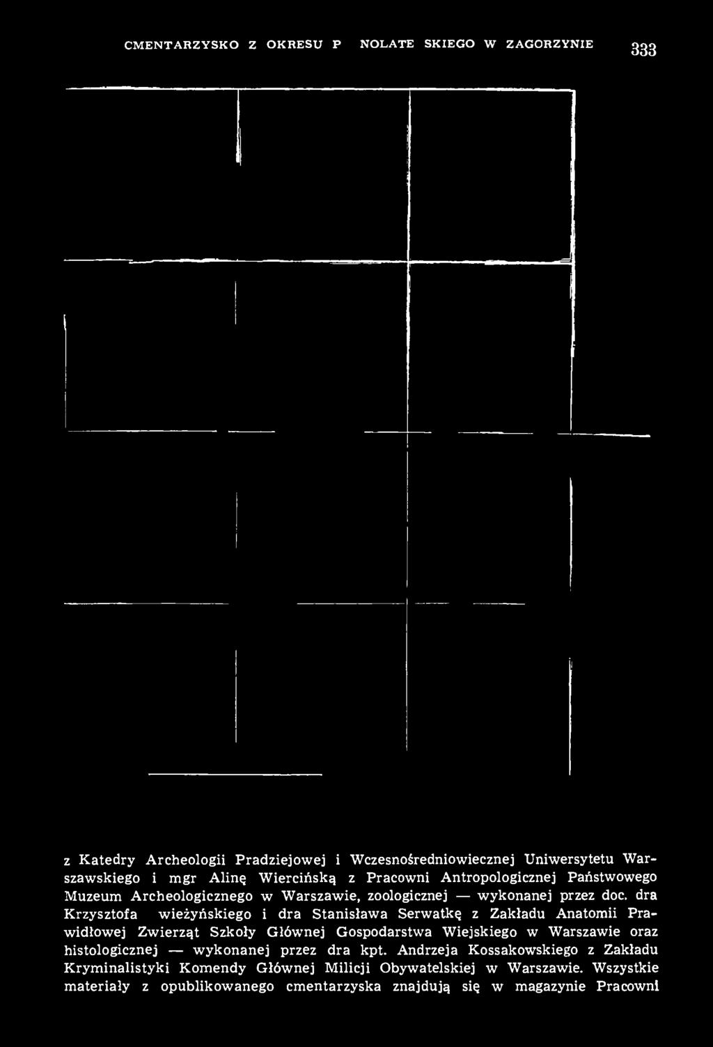 dra Krzysztofa Świeżyńskiego i dra Stanisława Serwatkę z Zakładu Anatomii Prawidłowej Zwierząt Szkoły Głównej Gospodarstwa Wiejskiego w Warszawie oraz