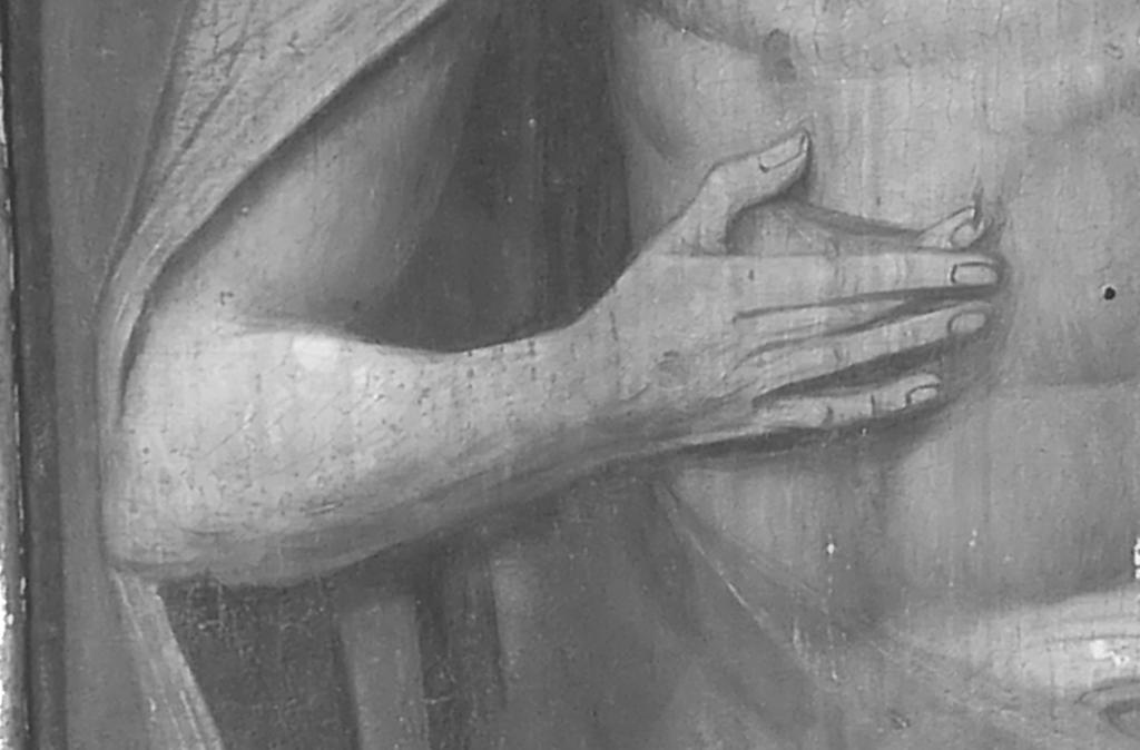il.5 Ecce Homo, tempera na desce, lico, fragment, widok