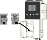 Instalowanie Zamontowanie adaptera komunikacyjnego do modułu wyświetlacza operatora Poniższa procedura pokazuje jak zamontować adapter komunikacyjny TWDNOZ232D, TWDNAC485D lub TWD485NAC485T do modułu