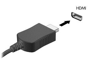 Aby zobaczyć obraz z ekranu komputera na monitorze lub telewizorze HD, podłącz odpowiednie urządzenie zgodnie z poniższymi instrukcjami. 1. Podłącz jeden koniec kabla HDMI do portu HDMI w komputerze.