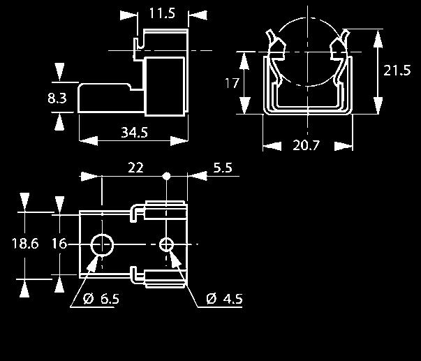 K098909 System C O S M O na szyny w rozstawie 60 mm poziome typu SASILplus