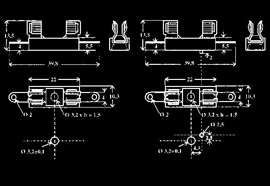 M 6x32 Miedź srebrzona 5x20 6,3* + 1,6 Yes Printed circuitboard Brass, Tin plate Main Characteristics 5x20 6,3* 2,5 Yes Printed circuitboard Bronze, Tin plated M 30 3,5 Nie Przykręcane sprężyna 5x20