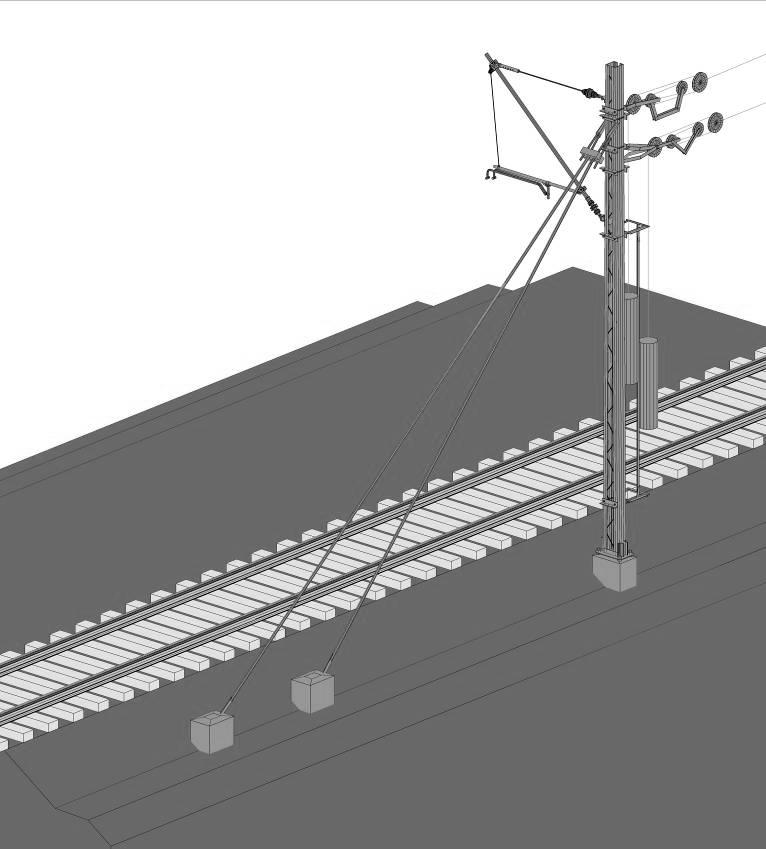2.2. Rozwiązania techniczne 2.2.1. Konstrukcje wsporcze i fundamenty Siec trakcyjna podwieszona będzie na konstrukcjach wsporczych indywidualnych, przestrzennych i bramkowych.